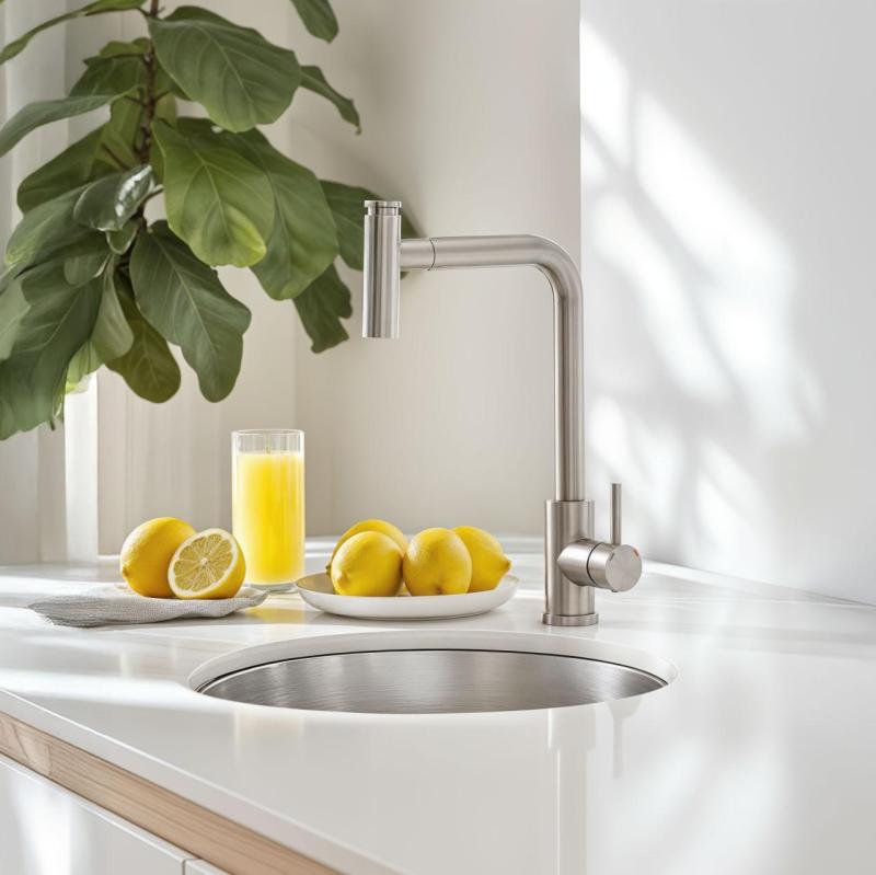 Quadri Cardiff kuhinjska armatura z izvlečno prho z 2 vrstama curka, nerjavno jeklo 1208955914