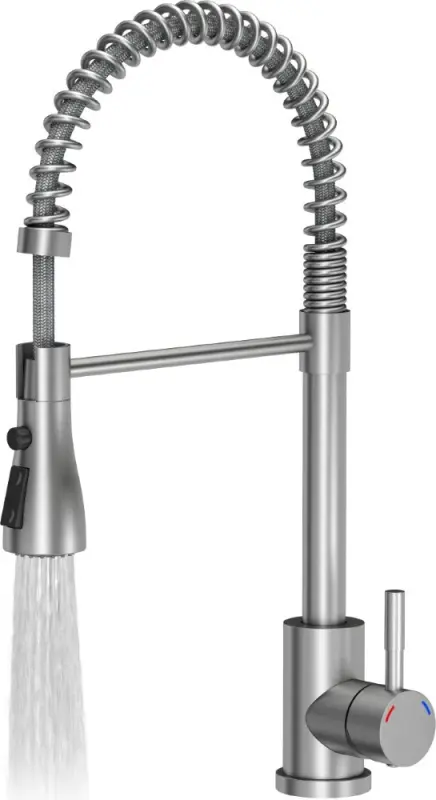 Quadri Derby kuhinjska armatura s fleksibilnim izlivom in prho z 2 vrstama curkov, nerjaveče jeklo 1208955916