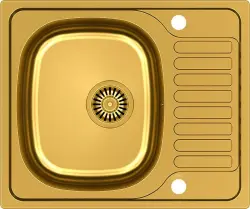 Aquadesign Rudolf zlata PVD pomivalno korito 580x485mm nadgradna z odcejalnikom obrnljiva 1208955926