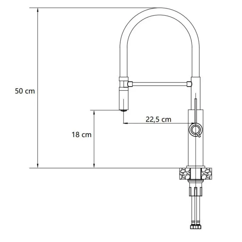 Quadri Retford kuhinjska pipa mat črna s fleksibilnim izlivom črna 1208956090