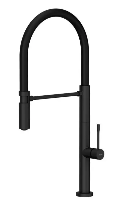 Quadri Brighton kuhinjska pipa mat črna s prilagodljivim izlivom črna 1208956103