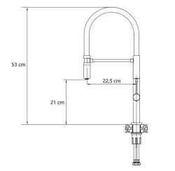 Quadri Brighton kuhinjska pipa gun metal s črno fleksibilno cevjo 1208956104