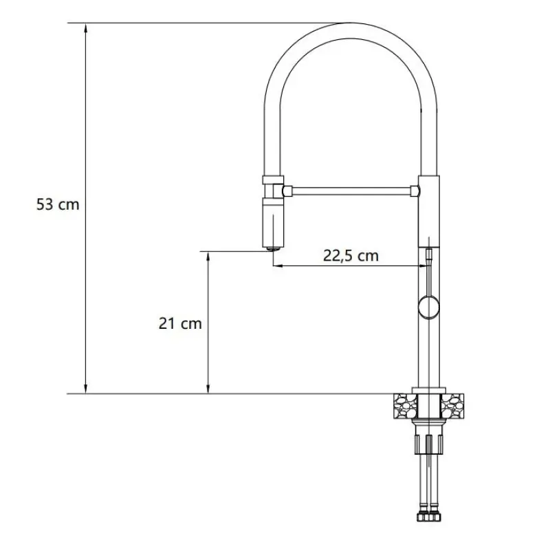 Quadri Brighton kuhinjska pipa gun metal s črno fleksibilno cevjo 1208956104