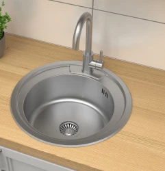 Akvadesign Ross osnovna okrogla RVS pomivalno korito s pipo 1208956232