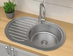 Aquadesign Basic nerjaveče jeklo pomivalno korito z odcejalnikom, reverzibilno, 77x50 cm, nadgradnja 1208956287