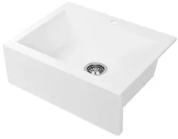 Aquadesign Farmhouse vgradno ali nadgradno granitno pomivalno korito belo 58x49cm 1208956331