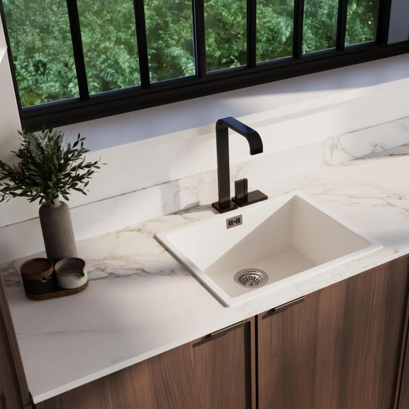 Wit korito 50x40cm za vgradnjo, nadgradnjo in poravnavo z inox čepom 1208956397