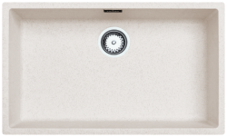 Zandkleurige grote spoelbak 70x40 cm voor onderbouw, opbouw en vlakbouw met RVS plug 1208956404