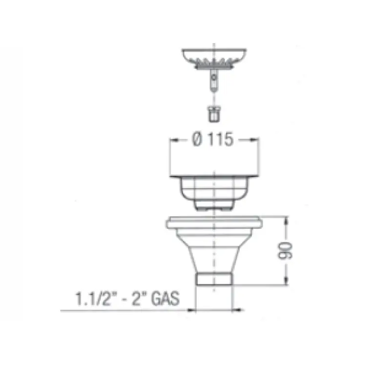 PB klasični kromirani odtočni set za kuhinjsko korito z zapiralnim košarjastim čepom 1208956473