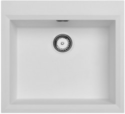 Bela nadgradna pomivalna korita 58x53cm z luknjico za pipo z inox čepom 1208956763