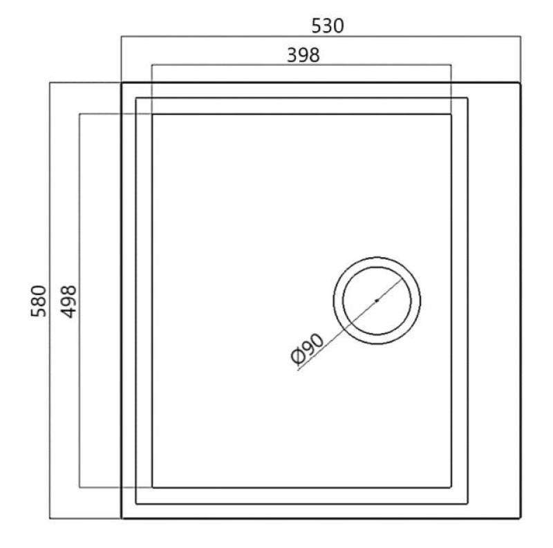Beton-siva nadgradna umivalnik 58x53 cm z odprtino za pipo in inox čepom 1208956771