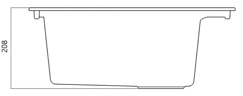 Zandkleurige ingebouwde spoelbak 58x53cm met kraangatbank en roestvrijstalen plug 1208956773
