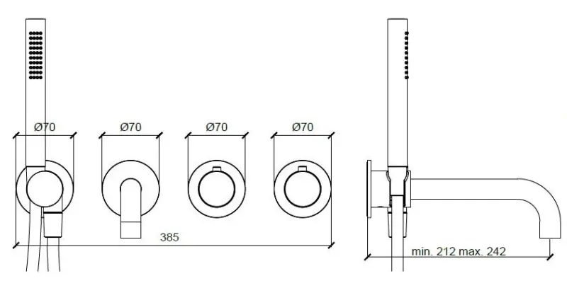 SB 316 AESTHETICS Ronde ingebouwde badthermostaatkraan RVS 316 1208956820