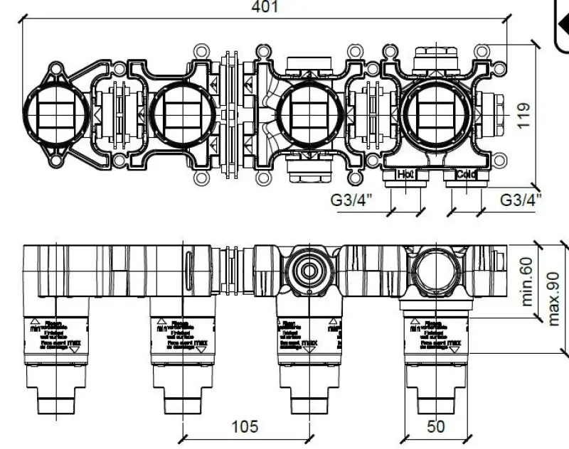 SB 316 AESTHETICS Ronde ingebouwde badthermostaatkraan RVS 316 1208956820