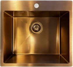 Ausmann Turt bakreno pomivalno korito PVD Copper 55x51 mm z luknjo za pipo, podgradnja, ravna vgradnja in nadgradnja 1208956939