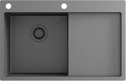 Ausmann Turt gun metal pomivalno korito s odcejalnikom na desni strani 780x500mm za vgradnjo ali polvgradnjo 1208956953