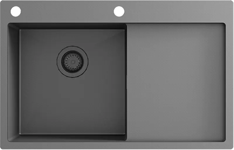 Ausmann Turt gun metal pomivalno korito s odcejalnikom na desni strani 780x500mm za vgradnjo ali polvgradnjo 1208956953