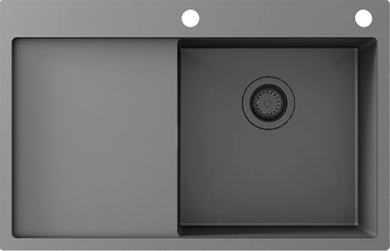 Ausmann Turt gun metal pomivalno korito z odcejalnikom na levi strani 780x500mm za nadgradnjo in vgradnjo 1208956956