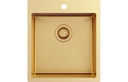 Ausmann Turt zlat pomivalno korito 450x505mm s pipo, za vgradnjo pod pult, poravnano z delovno površino ali nad pultom, 1208956958