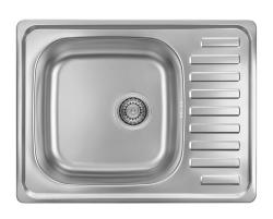 Ausmann Basic roestvrijstalen opbouwspoelbak met afdruiprek, omkeerbaar, 64x48 cm, inclusief sifon, 1208956968