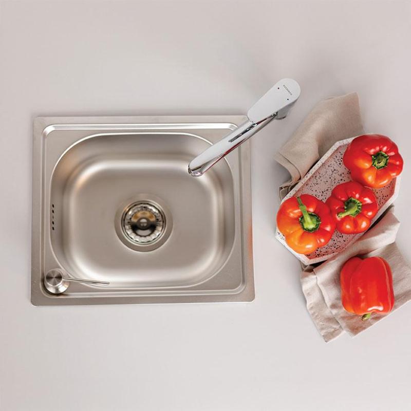 Ausmann Basic kleine inox nadpultni umivalnik 33x38 cm vključno s sifonom 1208956972