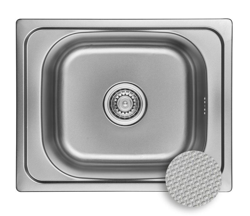 Ausmann Basic linijski motiv iz nerjavečega jekla nadgradna pomivalna korita 50x40 cm vključno s sifonom 1208956977