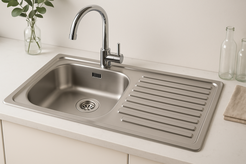 Ausmann Basic inox vgradni pomivalni korito z odcejalnikom, reverzibilno 75x40 cm, vključno s sifonom 1208956996