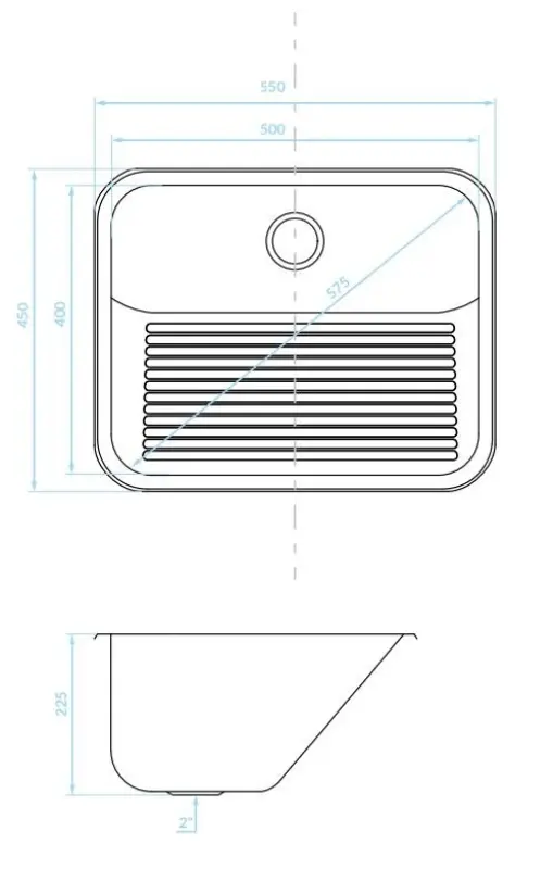 Aquadesign Utility odtočni koritec 55 x 45 cm za pomožni prostor ali garažo, vključno z nosilci 1208957003