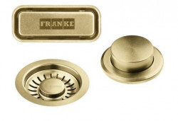 Franke Mythos meesterwerk, goudkleurige korfplugset met drukknop voor automatische lediging 112.0653.036