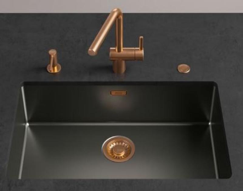 Franke Mythos meesterwerk, goudkleurige korfplugset met drukknop voor automatische lediging 112.0653.036