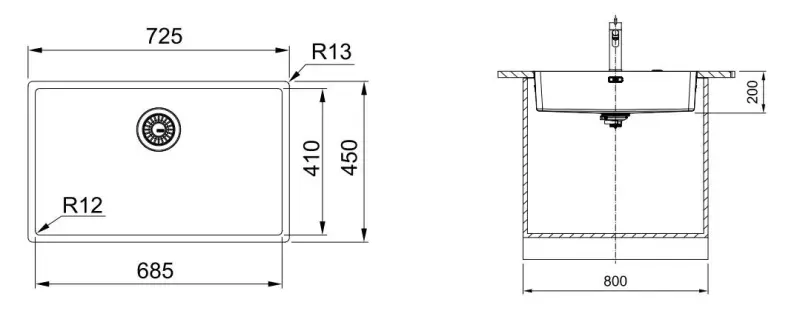 Franke Mythos Masterpiece BXM 210.68 velika bakrena pomivalna korita PVD baker 685x410mm ploska in podgrajena vgradnja 127.0674.535
