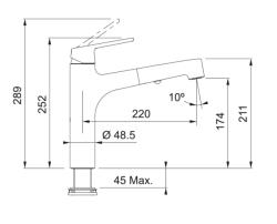 Franke Lift Kuhinjska Pipa z izvlečno prho krom 115.0621.668