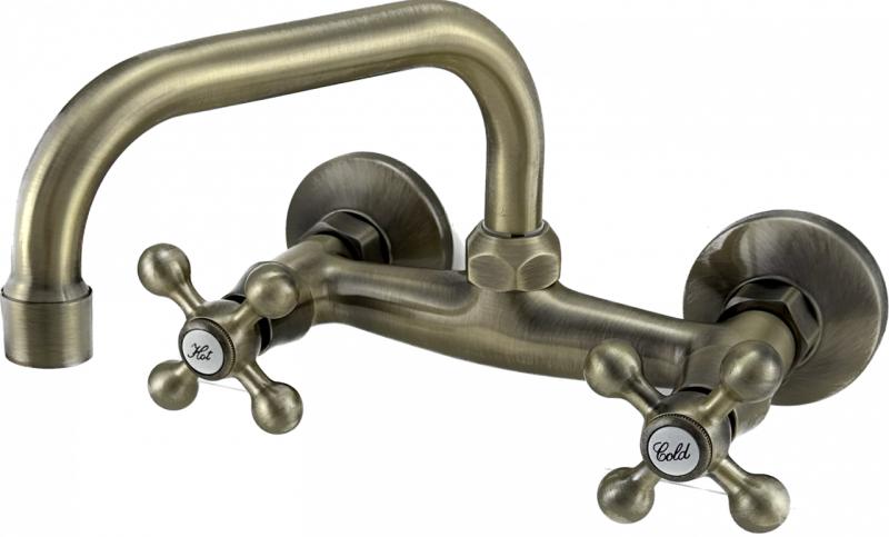 AquaTrimo Vivaldi klasična bronasta kuhinjska stenska pipa zgornji izliv 21VV7066BN