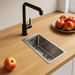 Ausmann Oder kleine roestvrijstalen spoelbak 16x30cm vlakbouw, onderbouw en opbouw 1208957115.