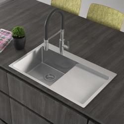 Ausmann Oder Blue roestvrijstalen spoelbak 78x50cm vlakbouw en opbouw met afdruipgedeelte 1208957122