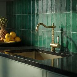 Edward nostalgična kuhinjska pipa z vrtljivim izlivom, bronasta, klasična, 1208957129