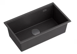 Quadri Newport velika in globoka granitna pomivalno korito za zgornjo in spodnjo vgradnjo antracit pomivalno korito 760x435 mm 1208957219