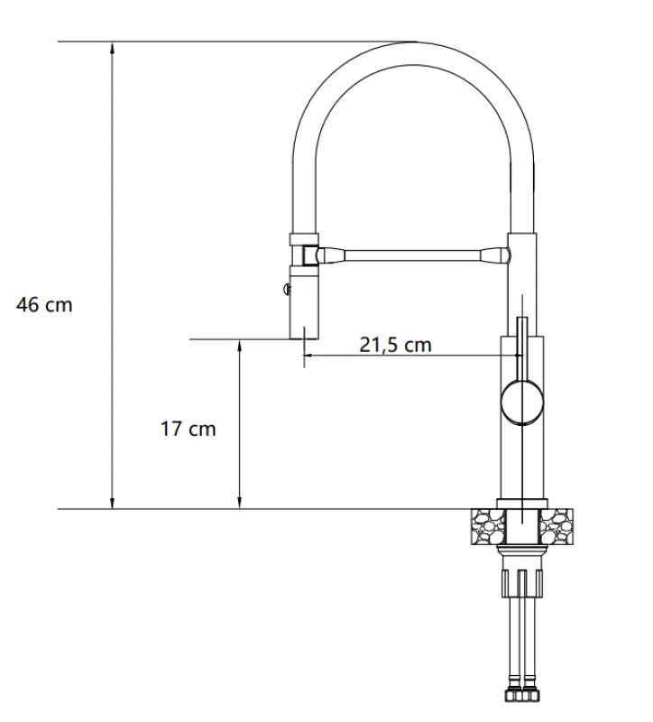 Quadri Chester kuhinjska pipa s fleksibilnim izlivom in prho z 2 vrstama curka, nerjaveče jeklo 1208957226