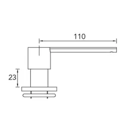 CARESSI ingebouwde zeepdispenser voor in het aanrechtblad pvd gun metal CA203GM