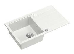 Quadri Luton bela granitna nadgradna pomivalno korito z odcejalno površino, reverzibilna 86x50cm z inox čepom 1208957328.