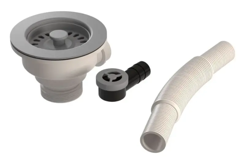 GraniteMy Odtočni set beton siv z okroglo prelivno odprtino 1208957347