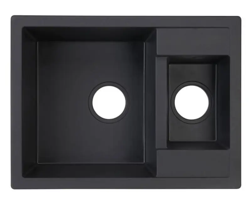 GraniteMy Smart ekstra plitka 1,5 granitna nadgradna črna pomivalna korita 58x44cm 1208957355