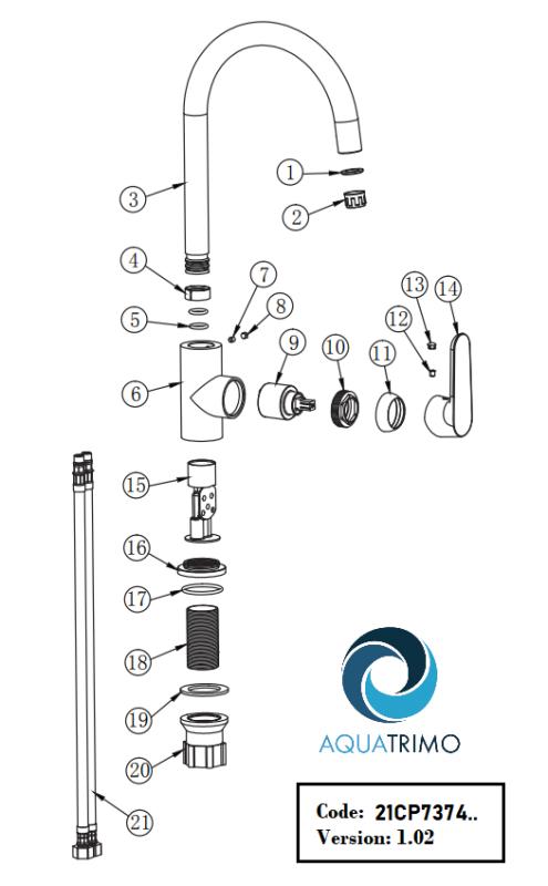 AquaTrimo Chopin enoročna kuhinjska pipa mat črna 21CP7374SW