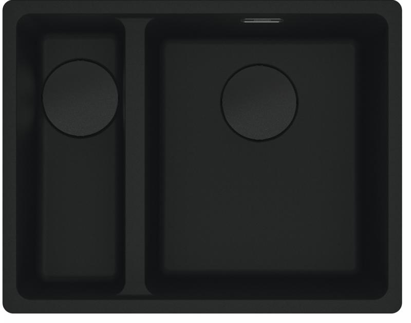 Franke Maris MRG 260/160-34-15 Fragranite črna izdaja mat črna pomivalno korito za ravno vgradnjo velika skleda desno