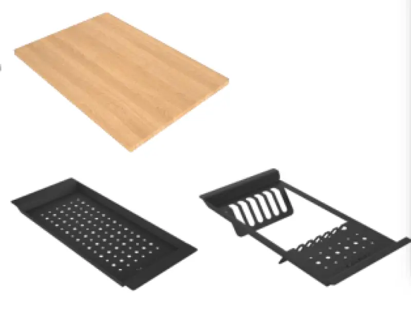 GraniteMy Limited velika 1,5 granitna nadgradna in podgradna črna pomivalna korita z dodatkom, 76x48 cm 1208957389