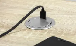 Indux Cover vgrajena ozemljitvena kuhinjska vtičnica v delovni plošči z USB in vtičnico, srebrna barva 1208957393