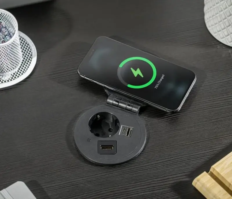 Indux Cover vgradna pena zemlja črna kuhinjska vtičnica v delovni plošči z izmenljivimi priključki 12089573400