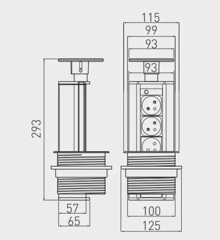 Indux Up & Down verzinkbare randaarde zwarte keuken stopcontact in werkblad met 3 stopcontacten 1208957403

Prevod v slovenščino:
Indux Up & Down izvlečna črna kuhinjska vtičnica z ozemljitvi