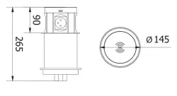 Indux Push verzinkbare randaarde witte keukenstopcontact in werkblad met 4 stopcontacten, 2 x USB, 2 x RJ45 en brezžično polnjenje 1208957419
