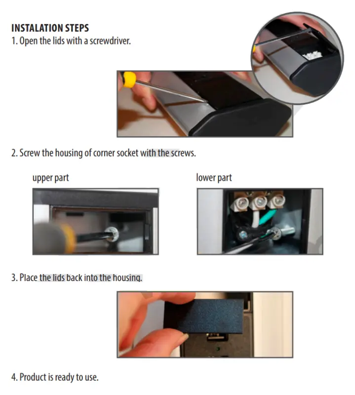 Indux Corner kotni kuhinjski vtičnik s 4 ozemljenimi vtičnicami 1208957432